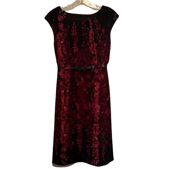 connected apparel Dresses & Skirts - Connected Apparel rose and black sheath cocktail dress